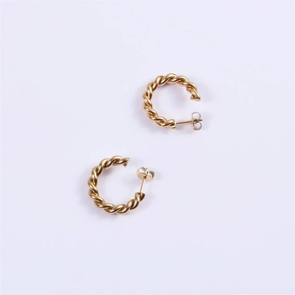 Zenobia Spiral Twist Hoop Earrings